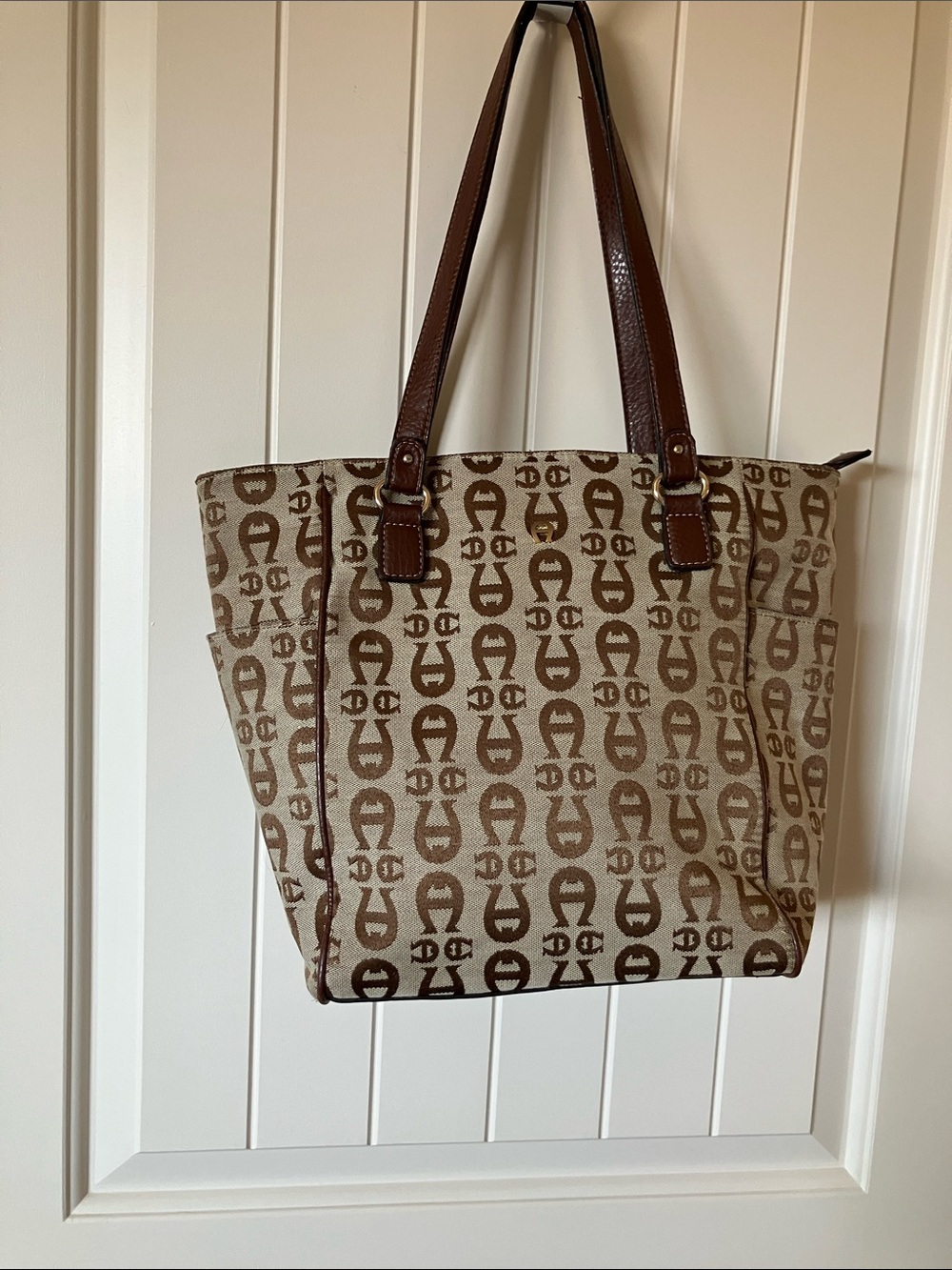 Vintage Etienne Aigner monogram canvas tote